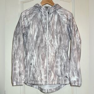 New Balance Reflective Marble Tie Dye Hooded Windbreaker Jacket Sz S Gorpcore